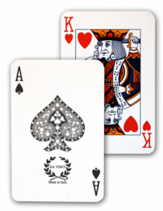 Playing card with a standard two-corner index